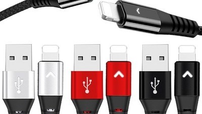 [아이폰 충전케이블] 추천합니다 베리어 LED 아이폰 고속충전 케이블 혼합색 1.2m 3개입