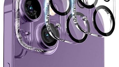 [아이폰 카메라 보호 케이스] 착용하면 멋진 구스페리 빛번짐 차단 블랙써클 풀커버 휴대폰 카메라 강화유리 보호필름 2매