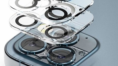 [아이폰 프로 12 카메라 보호] 착용하면 멋진 신지모루 빛번짐 방지 카메라 렌즈 강화유리 보호필름 2p 세트