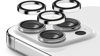 [아이폰16프로 카메라 보호필름] 추천합니다 케이엠디자인 강화유리 메탈링 카메라 렌즈 보호필름 1세트