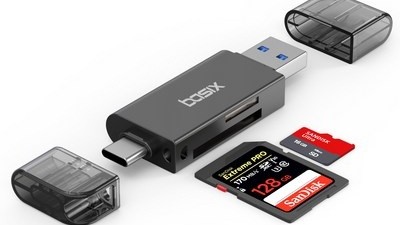 [멀티리더기 아이폰] 추천합니다 베이식스 USB 3.0 C타입 SD카드 리더기 메탈바디