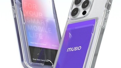 [아이폰 13 프로 맥스 휴대폰 넥 스트랩] 놓치지 마세요 뮤지오 듀얼슬롯 2장 수납 투명 범퍼 아이폰 카드 케이스