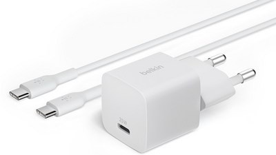 [아이폰 25w 충전기] 핫 아이템 벨킨 부스트업 25W USBC타입 PD 3.1 PPS 초소형 고속충전기 + USB C to C 케이블 세트 WCA012kr1MWH-B6